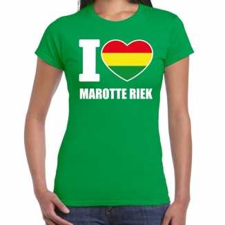 Carnaval i love marotte riek t shirt groen dames