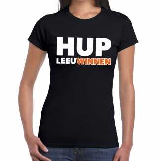 Ek / wk supporter t shirt hup leeuwinnen zwart dames