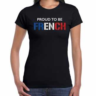 Frankrijk proud to be french landen t shirt zwart dames
