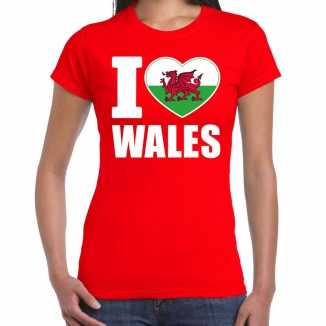 I love wales t shirt verenigd koninkrijk rood dames