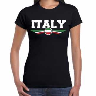 Italie / italy landen t shirt zwart dames