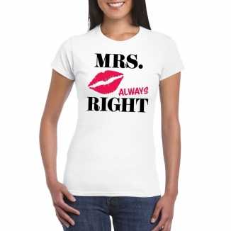 Mrs always right t-shirt wit dames