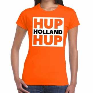 Nederland supporter t shirt hup holland hup oranje dames