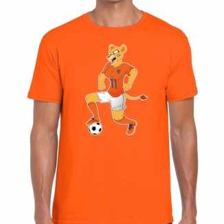 Nederland supporter t shirt leeuwin voetbal oranje heren