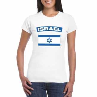 T shirt wit israel vlag wit dames