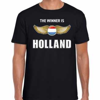 The winner is holland / nederland t shirt zwart heren
