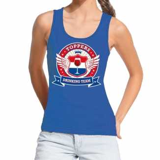 Toppers blauw toppers drinking team tanktop / mouwloos shirt dames