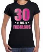 30 and fabulous verjaardag cadeau t-shirt shirt 30 jaar zwart dames