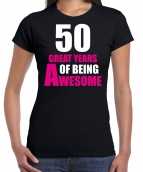 50 great years of being awesome sarah verjaardag cadeau t-shirt zwart dames