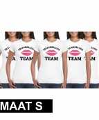 5x vrijgezellenfeest team t shirt wit dames maat s