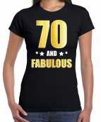 70 and fabulous verjaardag cadeau t-shirt shirt goud 70 jaar zwart dames