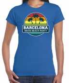 Barcelona zomer t-shirt shirt barcelona bikini beach party blauw dames