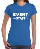 Blauw evenement-shirt event staff bedrukking dames