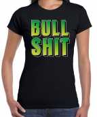 Bullshit fun tekst t-shirt zwart dames