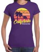 California zomer t-shirt shirt california paradise paars dames