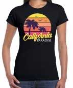 California zomer t-shirt shirt california paradise zwart dames