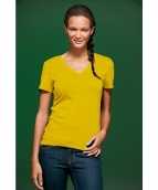 Dames cotton stretch shirts geel