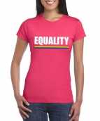 Equality shirt roze regenboog vlag dames