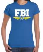Fbi agent tekst t-shirt blauw dames