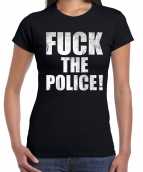Fuck the police protest t-shirt zwart dames