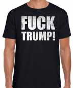 Fuck trump protest t-shirt zwart heren