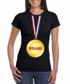 Geslaagd medaille t-shirt zwart dames