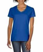 Getailleerde dameskleding t-shirt v hals blauw