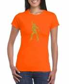 Gouden disco t-shirt kleding oranje dames