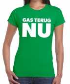 Grunnen t-shirt gas terug nu groen dames