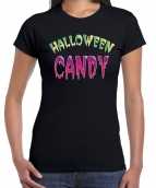 Halloween candy snoepje verkleed t-shirt zwart dames