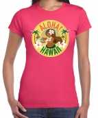 Hawaii feest t-shirt shirt aloha hawaii roze dames