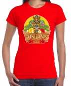 Hawaii feest t-shirt shirt tiki bar aloha rood dames