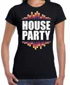 House party fun tekst t-shirt zwart dames