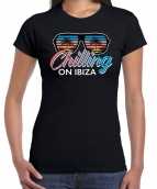 Ibiza feest t-shirt shirt chilling on ibiza zwart dames