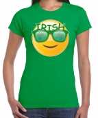 Irish smiley st patricks day t shirt kostuum groen dames