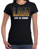 Lam leve de de koning koningsdag t-shirt shirt zwart dames