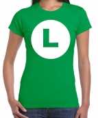 Luigi loodgieter verkleed t-shirt groen dames