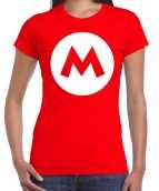 Mario loodgieter verkleed t-shirt rood dames