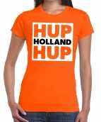 Nederland supporter t-shirt hup holland hup oranje dames