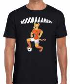 Nederland supporter t-shirt leeuwin roooaaaarrr zwart heren