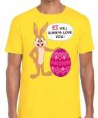 Paas t-shirt ei will always love you geel heren