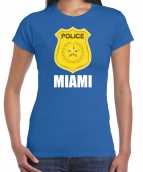 Police politie embleem miami verkleed t-shirt blauw dames