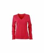 Roze dames cotton stretch shirts ls