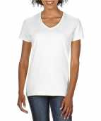 Set van 3x stuks getailleerde dameskleding t-shirt v hals wit maat 2xl 44 56