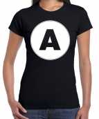 T shirt de letter a dames zwart het maken van een naam woord of team