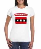 T shirt wit amsterdam vlag wit dames