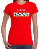 Techno shirt rood dames