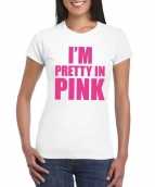 Toppers i am pretty in pink shirt wit dames