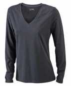 Zwarte dames cotton stretch shirts ls